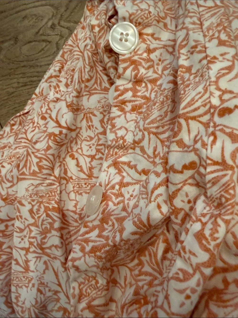 Cottagecore Queen Duvet Cover Set Coral White Floral Button Closure 2 Shams NWOT